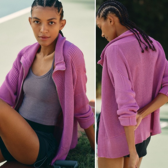 Varley Sweaters - NWT Varley Whitney Knit Sweater Jacket in Medium Pink, size XS